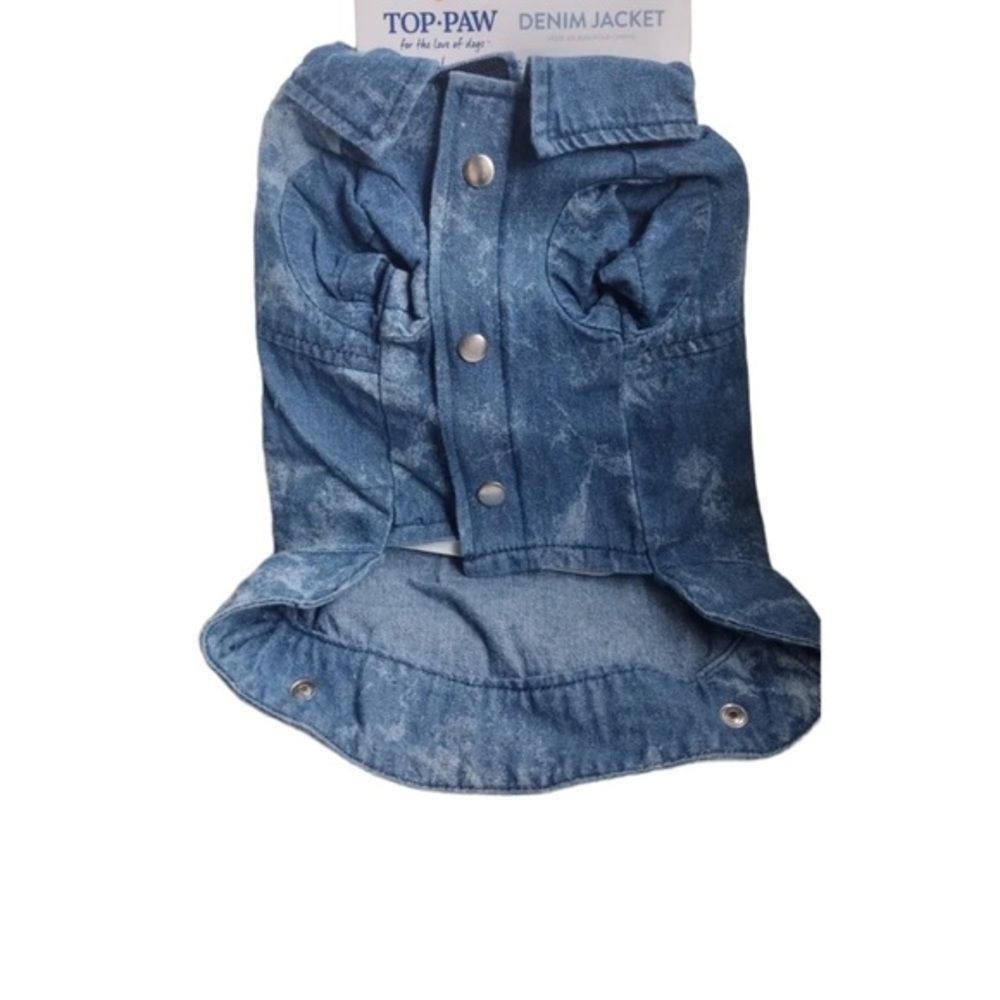 Top Paw Brand Dog Denim Jacket Short Sleeve - Picture 7 of 9